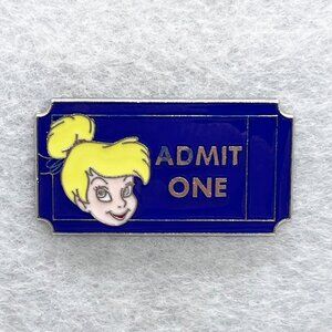 🔮 5/$25 Disney Peter Pan Tinker‎ Bell Admission Ticket Admit One Pin